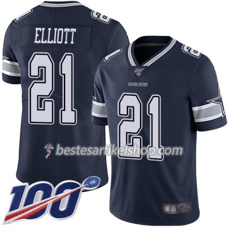 Herren Dallas Cowboys Trikot Ezekiel Elliott 21 Nike Navy Blau 100th